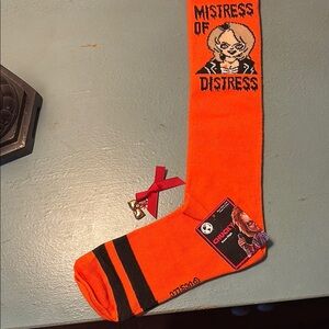 Mistress of Distress Orange Casual Socks
